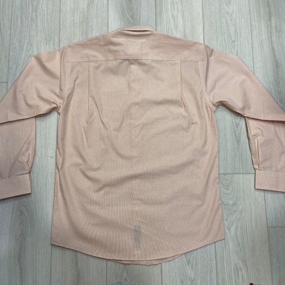 Nautica Wrinkle Free Orange & White Patterned Button Up Mens 15 1/2 - 34/35 - Picture 5 of 11